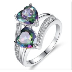 2019 Princess colorful diamond for party gemstone engagement ring