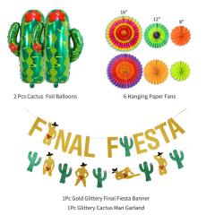 Cactus Foil Balloons Banner paper flower Party Decorations birthday party supplies