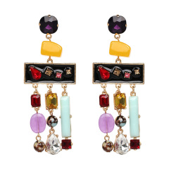 Amazon hot sale fashion ear accessories women crystal exaggerated big drop earrings