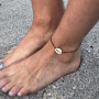 Simple design jewelry ankle bracelet sea shell black rope anklets for ladies Simple design jewelry ankle bracelet sea shell black rope anklets for ladies
