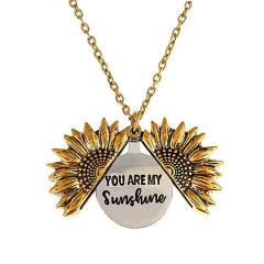 Fashion Women Jewelry Openable Pendant Personalized Letters Name Custom Sunflower Necklaces Fashion Women Jewelry Openable Pendant Personalized Letters Name Custom Sunflower Necklaces