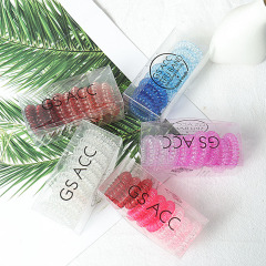 Wholesale Custom Fashion Candy Color TPU phone elastic telephone coil hair ties for girls Wholesale Custom Fashion Candy Color TPU phone elastic telephone coil hair ties for girls