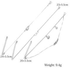 4 Sets korean style silver 925 foot jewelry sea shell sea star anklets chains for women feet