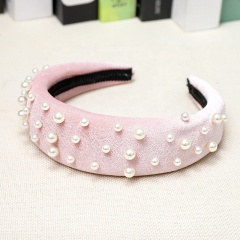 2020 new arrivals amazon sponge thickening velvet pearl headband for women
