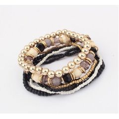 Amazon wish ins fashion fancy Charm muti layer seed girl men Stretch Natural Stone Bead Bracelet