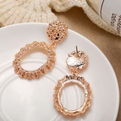 Fashion fancy vintage wholesale bohemian jewelry geometric long hanging acrylic alloy earring