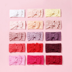 2020 new arrival newborn solid color soft bowknot elastic girls baby headbands