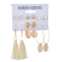 2019 Korean flower jewelry sea shell hoop stud earring sets for women