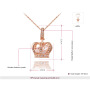 Fashion amazon woman gift rose plate gold diamond crown pendant necklace