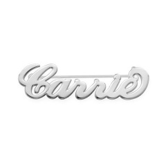 Hot sale fashion custom titanium steel hollow letter brooches with words