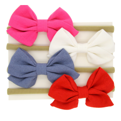 4pc/lot Wholesale cloth bow knot hair band headband sets for baby kids hair accessories