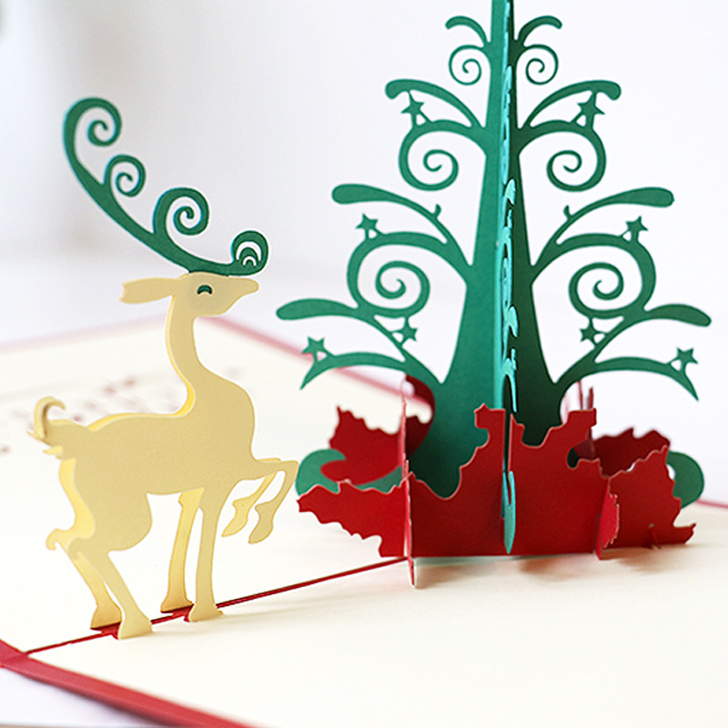 custom Promotional paper craft pop up laser cut handmade laser cut christmas cards custom Promotional paper craft pop up laser cut handmade laser cut christmas cards