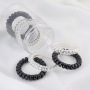 Pink transparent Elastic ropes ponytail holder Scrunchies Girl Coil Rings Hair bands