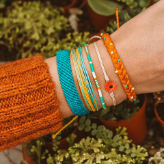 wholesale waterproof string sunflower handmade seed beads friendship bracelet
