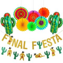 Cactus Foil Balloons Banner paper flower Party Decorations birthday party supplies