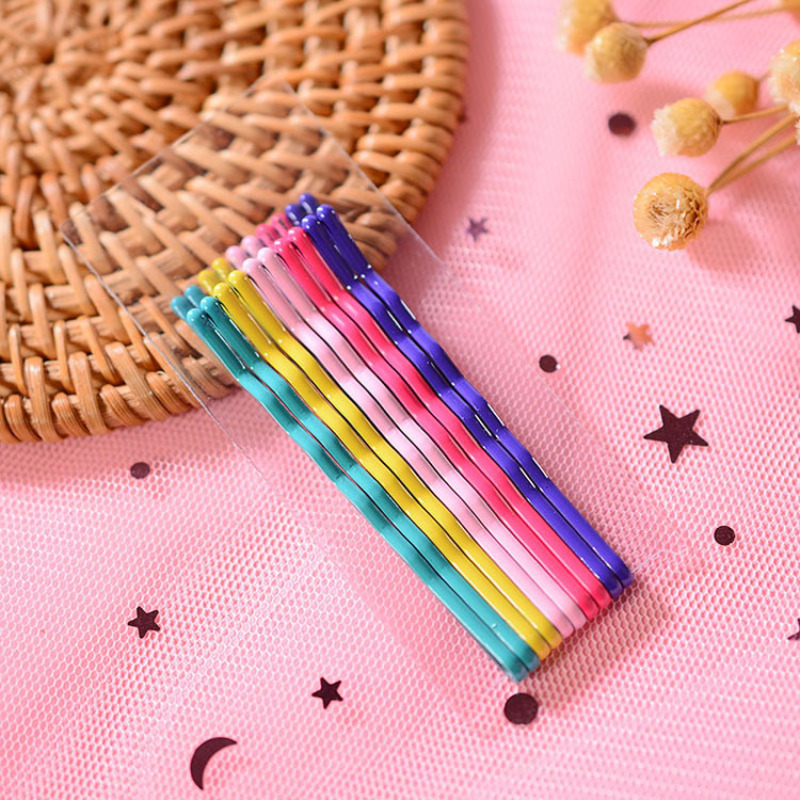 Wholesale rainbow accessories baby girl paint wavy hair pins bobby pin for women