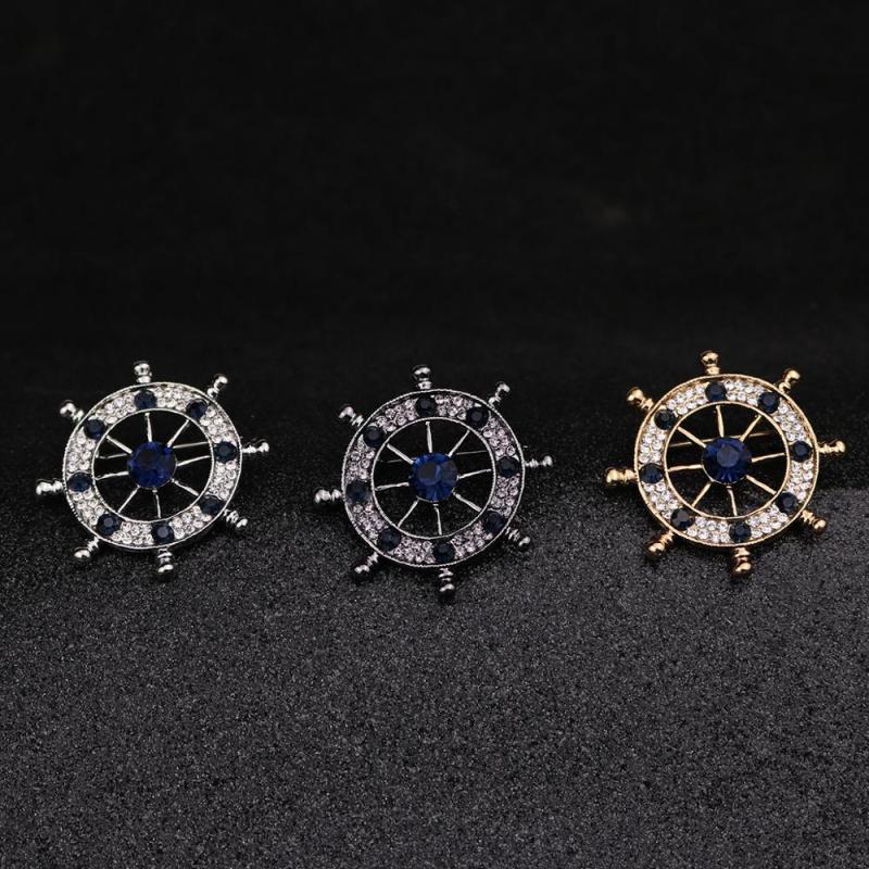 New Arrival fashion Designer Jewelry rhinestone Men Suit Anchor brooches