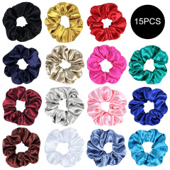 wholesale ins amazon fancy Fashion bulk elastic silk satin hair scrunchies for women hair