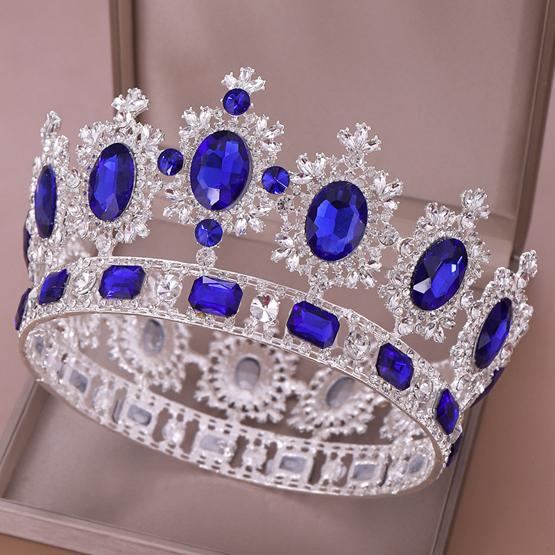 wholesale korea red Alloy Handmade Wedding Bridal round tall colorful pageant crowns
