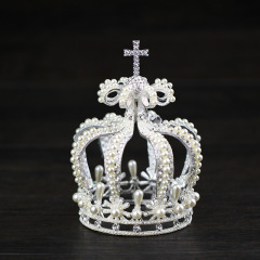 wholesale korea Alloy Handmade Wedding Bridal gold silver round pageant crowns