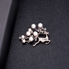 2020 New Heart flower Brooch Silver Party Fashion Jewelry rose rhinestone brooches women pins