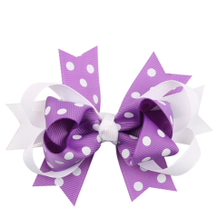Beautiful wave point cross handmade 5 color bows hair clips for girls hair accessories