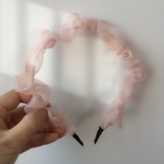 Wholesale china hot sale korean new cute baby pleated organza hairbands for girls kids