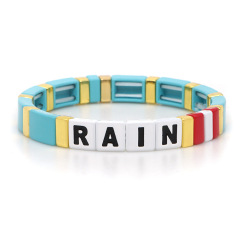 Wholesale Factory Sales Fashion Bohemia Handmade Customized Letter Enamel Bracelets