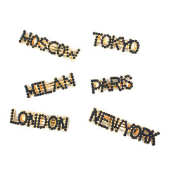 Ins Amazon hot sale no slip girls women faux pearl letter hair clips with word
