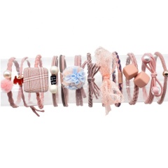 Hot sales ins easy style cute hair bungee bands school packaging hair ties for girls
