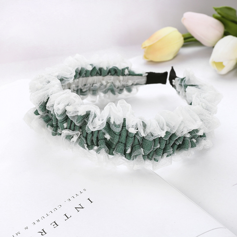 Women Summer New Fashion Hair Accessories Custom Lace designer pleated headband