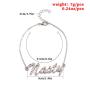 wholesale custom bohemian metal chain women jewelry crystal letter anklets