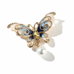 korean fashion alloy girls bling bling pearl butterfly brooch for women korean fashion alloy girls bling bling pearl butterfly brooch for women