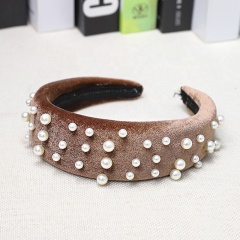 2020 new arrivals amazon sponge thickening velvet pearl headband for women