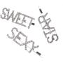 Custom Bling Word Hair Clip Accessories Bridal Crystal Rhinestone Paved Letter Hair Pin Custom Bling Word Hair Clip Accessories Bridal Crystal Rhinestone Paved Letter Hair Pin
