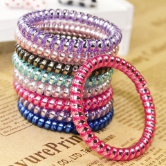 Gold and silver elastic cord for hair ties rubber band bracelet telephone wire hair tie Gold and silver elastic cord for hair ties rubber band bracelet telephone wire hair tie