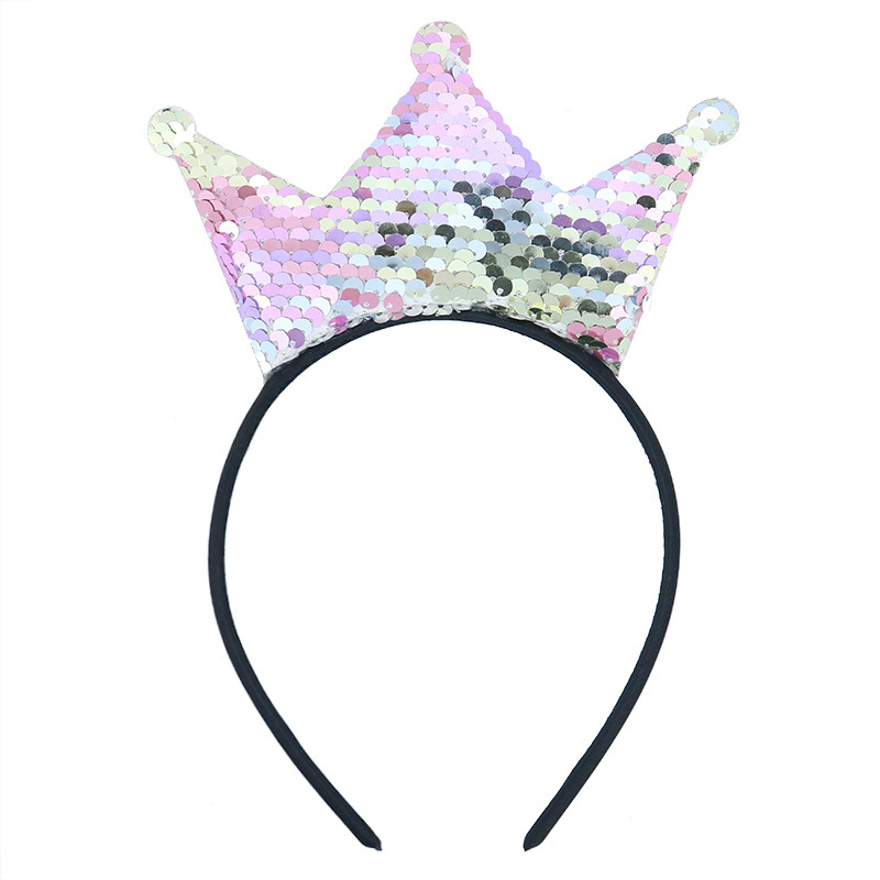 wholesale sequin girls princess Crown Headband Party Holiday gift