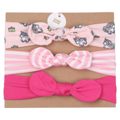 Handmade Polyester cotton elastic Hair Bows Baby Girls headbands