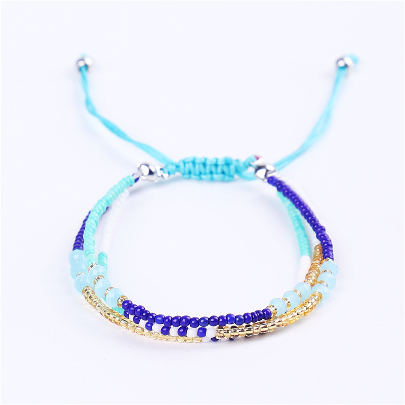 Hot Sale Multilayer Colorful Tiny Beads Handmade Woven Rope Adjustable Bracelet