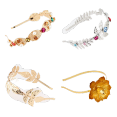 New wedding fancy hairbands women metal pearl hair hoop rhinestone baroque headband