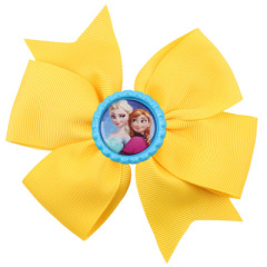 New 2020 popular fancy Elsa big bow knotted baby hair clips for girls hair accessories