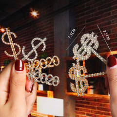 2020 new INS baby women bling word custom hair clips crystal letter hair pins rhinestone