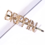 Customized Rainbow Crystal Colorful Rhinestone Letter DRIPPIN Hair Pins With Words Customized Rainbow Crystal Colorful Rhinestone Letter DRIPPIN Hair Pins With Words