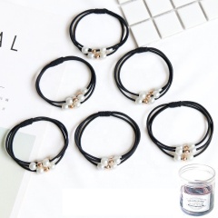 Popular  pure color school hair ties elastic hair bands packaging hair ties with box