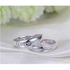Romantic Silver Jewelry Exaggerated Love Stamped European Wedding Band Ring