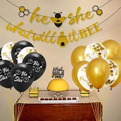 Bee Banner Cake Topper party balloon Gender Reveal Party Decorations Set