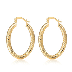 China oval 18K gold plated female copper circle hoop earrings accessories