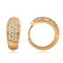 Women trendy cubic zircon plated gold fashion copper hoop round earrings