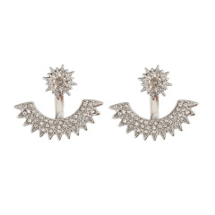amazon Fashion Jewelry Gold Plate Exquisite Starlight Crystal Earrings Double Sided Stud Earrings For Women