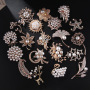Latest Fashion Flower Rhinestone Women, Girl Crystal Custom Pearl Brooches
